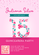 Quinceañera Invitation - Pink Quinceañera