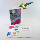 Happy Birthday - 3D Hummingbird Good Vibes Greeting Card