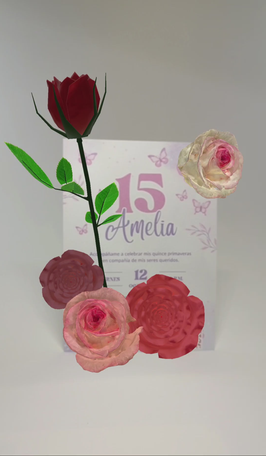 Quinceañera Invitation - Moderno Rosa y Morado