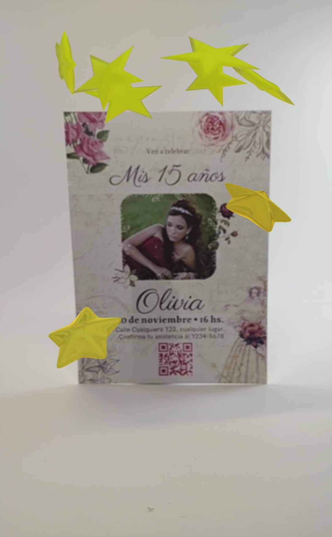 Quinceañera Invitation - Vintage Rosa & Beige