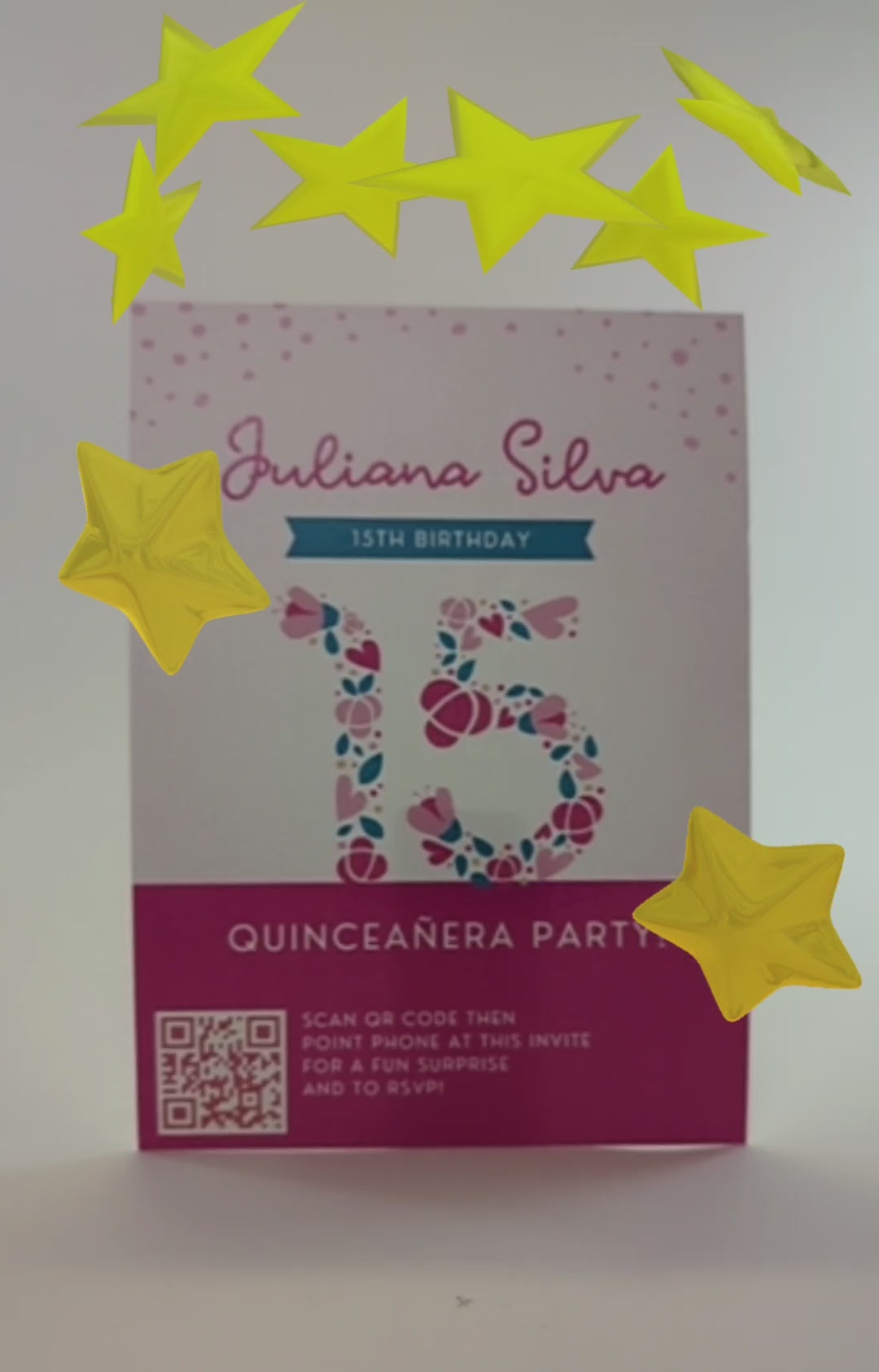 Quinceañera Invitation - Pink Quinceañera